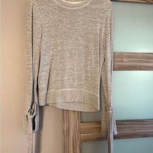 Abercrombie & Fitch Black and White Striped Long Sleeve Top